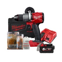 밀워키 GEN2 충전 해머 드릴 드라이버 햄머 18V M18 FPD2-501X + 배터리 + 비트 풀세트, 1세트