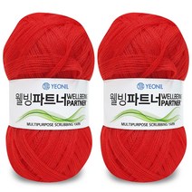 니뜨 웰빙파트너 수세미실 60g x 2p, 8 레드, 2세트