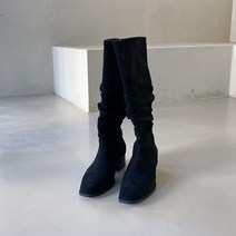 아레아 스웨이드 셔링 롱부츠 5cm
