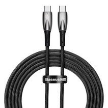 베이스어스 글리머 C to C 고속 충전 케이블 100W, 블랙, 1개, 2m
