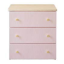 보노하우스 카밀라 템바보드 3단 서랍장, 모던핑크