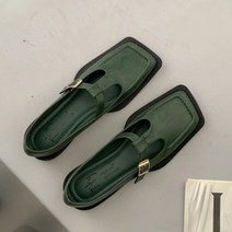 JCP 뉴트로 스퀘어 헤드 플랫슈즈