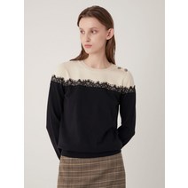 올리비아로렌 여성용 레이스 패치 배색 풀오버 VOBBL3F8131