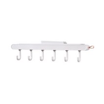 더벨라 강력 접착 슬라이딩 주방 조리도구 6구 후크걸이 D750222, 핑크, 1개