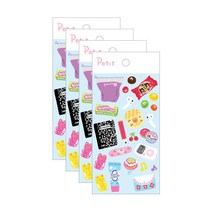 쁘띠팬시 왓츠인마이백 디자인 스티커 PD837, 혼합색상, 4개