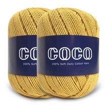 니뜨 코코 뜨개실 60g x 2p + 무료도안 세트, 114 머스타드