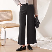 헤이진 여성용 밴딩 스판 와이드 통바지