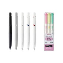 제브라 블렌 볼펜 0.7mm 5종 세트 + 마일드라이너 마카펜 3색 세트, 혼합색상, 1세트