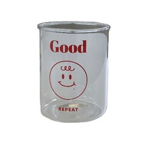 홈바내쓰 홈카페 레터링 유리컵 1-1 GOOD 300ml, 혼합색상, 1개