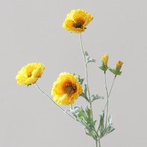 조화 양귀비 오리지널 플로킹 부쉬, 옐로우