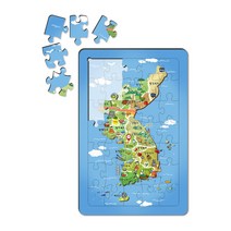 교육 목재 판퍼즐 대한민국지도 L, 1개, 35피스