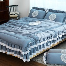 류금숙 프렌치감성 실키케어 프릴 차렵이불 세트