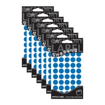 쁘띠팬시 칼라 분류용 라벨 견출지 20-302, 청색, 7개