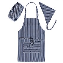 엠케이 아동용 스트라이프 앞치마 + 두건 + 토시 세트