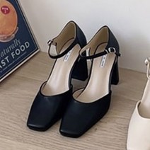 코나블루 여성용 스퀘어 통굽 샌들 힐 8.5cm DT3028