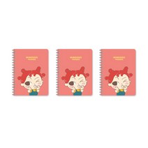 밍꼬프렌즈 PP커버노트, 레드, 3개