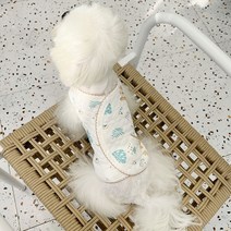 파스텔펫 반려동물 누빔 레이스 수면 조끼, 아이보리