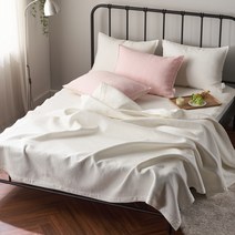 메이 풍기인견 줄누비 스프레드 + 베개커버 세트, 화이트