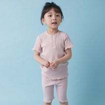 바오밥나무 아동용 핑퐁골지 5부 상하의 세트