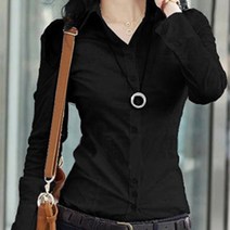 두봄 여성용 슬림핏 시크 셔츠