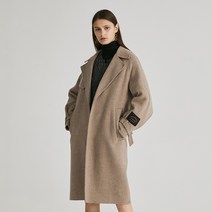 베이직하우스앤 여성용 울 100 핸드메이드 벨티드 롱 코트 HUCA720E