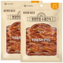 국민간식바른먹거리 강아지 영양만점 수제간식 320g, 2개, 돼지귀