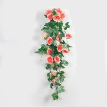 소니오 벽걸이 장미 덩굴 조화 바구니, 05 샴페인, 1개
