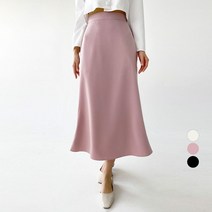 플랜데이 여성용 심플 베이직 허리밴딩 머메이드 롱 스커트