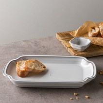 한국도자기 Conte du Jour 스낵 접시세트 2p, 1세트, 직사각접시 L + 사각소스볼 S, 그레이