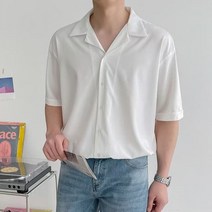 남성용 블랙101 레어레크 오버핏 미니멀 반팔 셔츠 FC-2320877