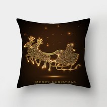 다사바바 크리스마스 장식 쿠션커버, 골드 블랙 B