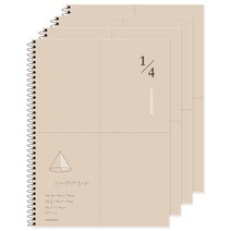 포포팬시 2000 4분할 수학연습장 YPC-4437, 베이지, 4개
