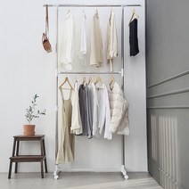 반디 아이언 이동식 2단 행거 ver 2.0, 화이트