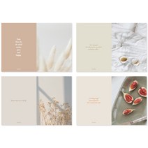 모노라이크 A5 하루 프리 노트 포토 4종 A 세트, 혼합색상, 1세트