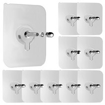 TheLiving 투명 강력 접착식 나사 너트 후크 14mm, 혼합색상, 10개