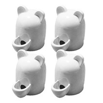 미니 곰돌이 세라믹 햄스터 자동 급수기 250ml YT_RC451, 화이트, 4개