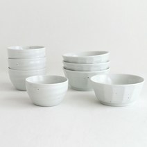 로코리빙 고백자 결 공기대접 4인 세트, 공기 4p + 대접 4p, 화이트