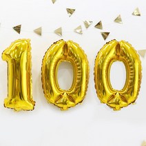 이베이비랜드 셀프 백일상 100 호일 숫자 풍선 세트, 금박, 1세트