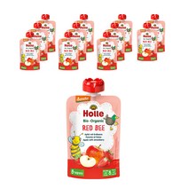 홀레 이유식 파우치 레드비, 12개, 사과 + 딸기, 100g
