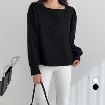 무드인더 여성용 스퀘어넥 피치 기모 블라우스