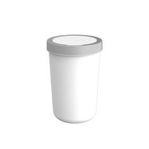 프라템 플랫 원터치 원형 휴지통 10L, 화이트, 1개
