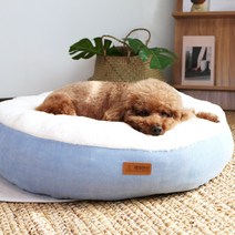 개과천선 무중력 애견 원 방석 도넛모양, 스카이블루