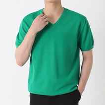 지지블랙 남성용 제카 프리미엄 쿨 워셔블 린넨 브이넥 반팔 니트
