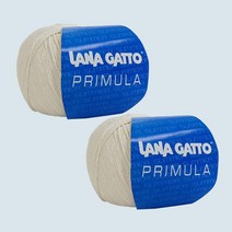 라나가또 프리뮬라 비스코스 마코 면사 혼합 고급 여름 뜨개실 2p, 6565 아이보리색, 158m