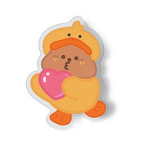 리지아니 파자마둥둥 투명 아크릴 스마트 휴대폰 거치대, 오리, 1개