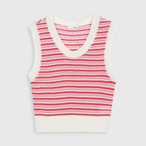 로엠 여성용 멀티 스트라이프 스웨터 베스트