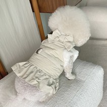 바이담수미 강아지 미떼 원피스 패딩, 베이지