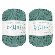 수피아 코튼 코마면 뜨개실 2p, 42 민트, 100m