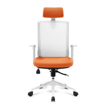 체어포커스 컴즈 화이트바디 메쉬 의자 CT800WH, 화이트(등판) + 오렌지(머리 + 방석)