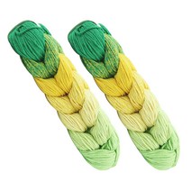 브랜드얀 리트위스트 브레이드 레인보우 뜨개실 2p, 7609번 그린옐로우셰이드, 250m, 2개